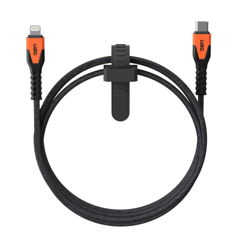 UAG Rugged Kevlar Core USB-C to Lightning Charge/Sync Cable 5ft Black/